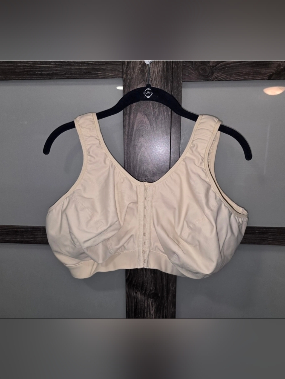 Enell Lite Sport Bra Nude Tan NL101 Front Closure Full Coverage All Day Sz 7